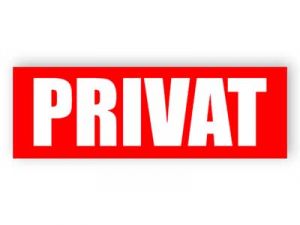 Privat- röd skylt