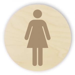 Trä toalett sign - kvinnor