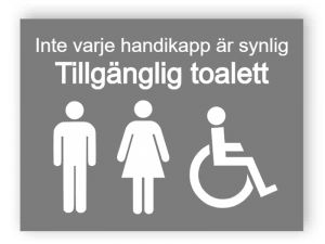 Grå tillgängliga toaletter skyltar - män, kvinnor, funktionshindrade