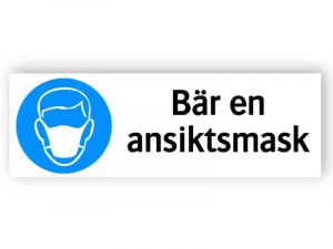 Bär ansiktsmask skylt