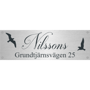 Dörrnamnskylt med fåglar 1
