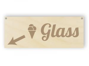 Trä glass kategori tecken