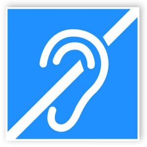 Hörselskadade sling självhäftande klistermärke