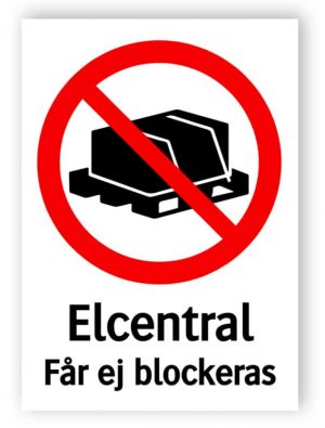 Elcentral Får ej blockeras