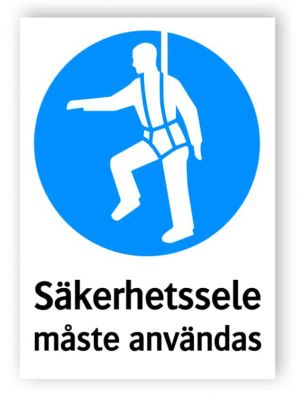 Säkerhetssele måste användas