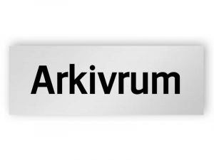 Arkivrum skylt