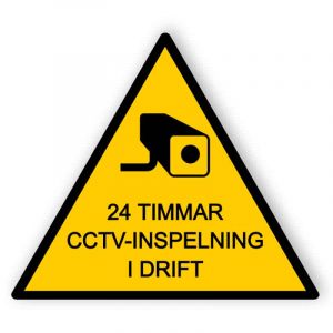 CCTV-tecken 24 timmars inspelning - triangel