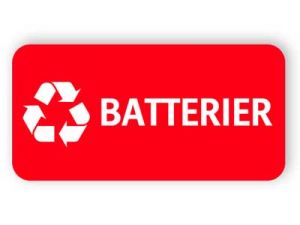 Röd batterier landskap klistermärke