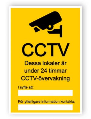 CCTV-tecken med två tomma textrutor