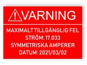 Rött varnings tekniskt skylt