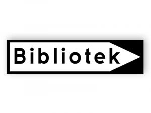 Bibliotek tecken