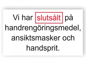Vi har slutsålt