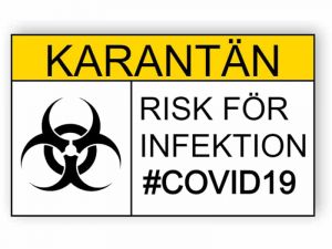 Karantän - Risk för infektion - klistermärke