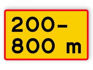 Avstånd - vägsträckans längd med början bortom märket