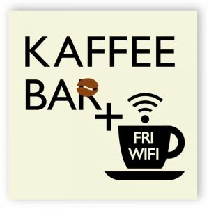 Kafee bar och fri wifi-skylt