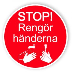 Stop, rengör händerna