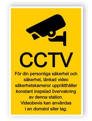 CCTV-tecken med text