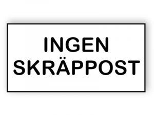 Ingen skräppost tecken 1