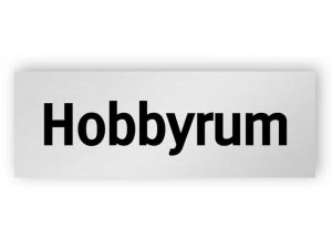 Hobbyrum skylt